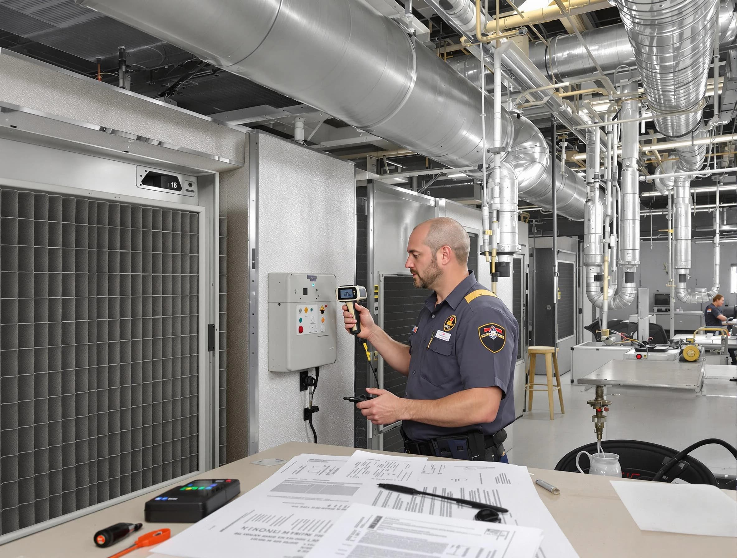 Professional filter system inspection by Peters Air Duct Cleaning in Peters