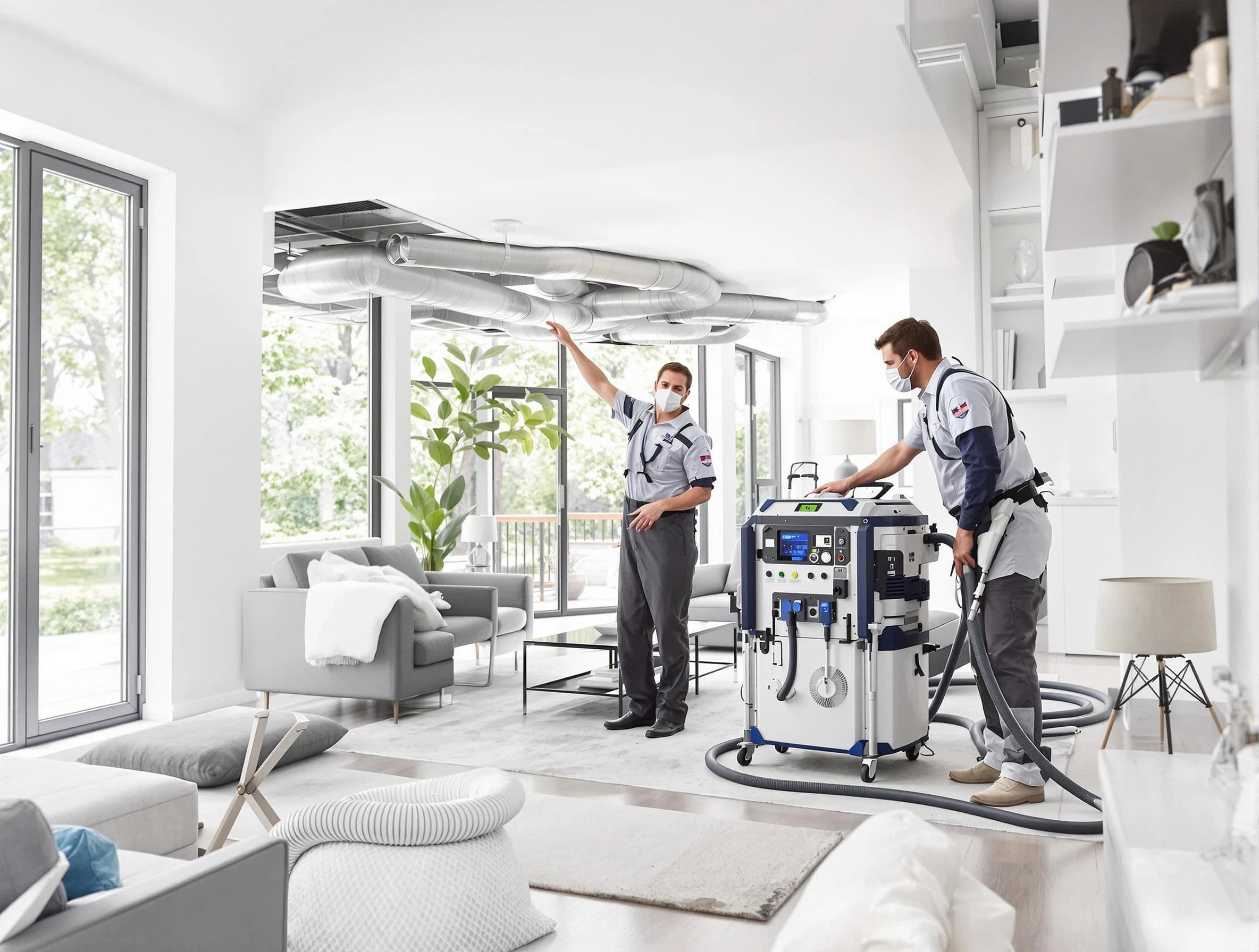 Peters Air Duct Cleaning professional conducting pure air duct cleaning with state-of-the-art equipment in Peters