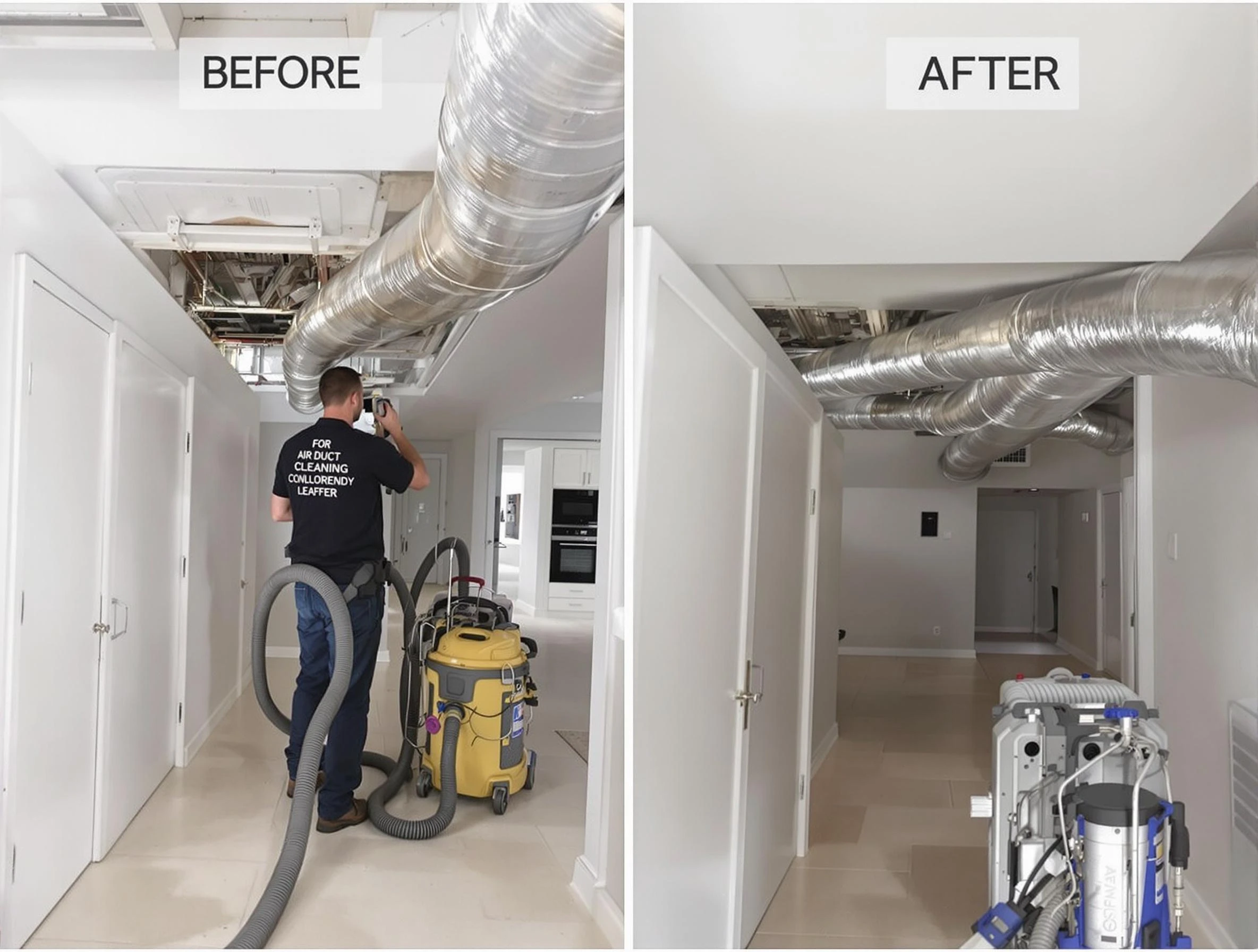 Peters Air Duct Cleaning professional performing thorough air duct cleaning in Peters