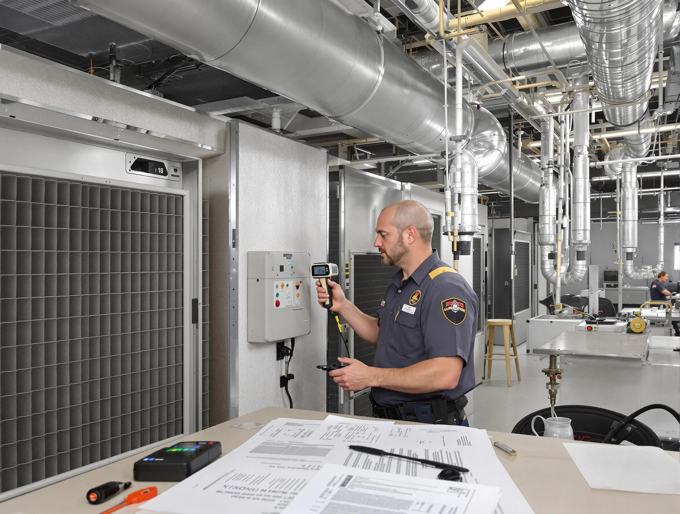 Professional filter system inspection by Peters Air Duct Cleaning in Peters